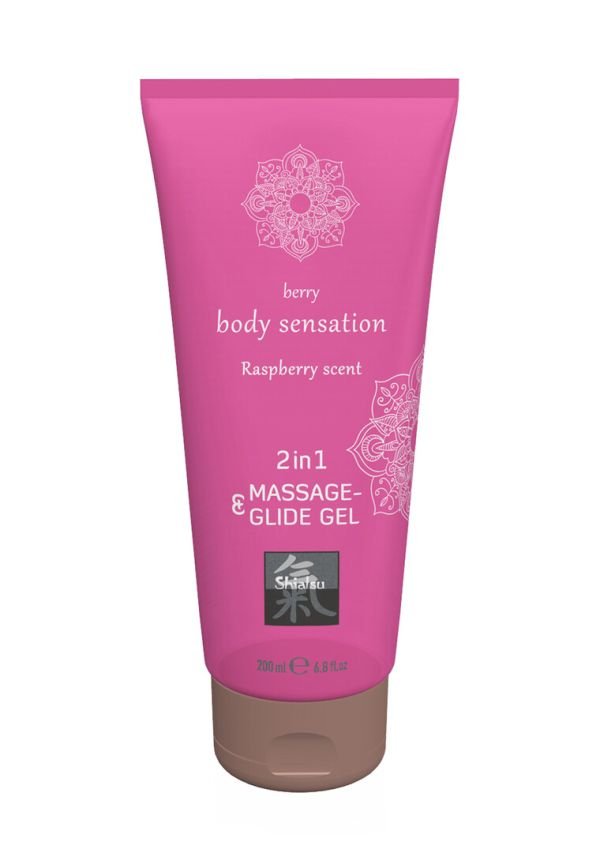 HOT 2-in-1 Massage Glide Gel Raspberry 200ml