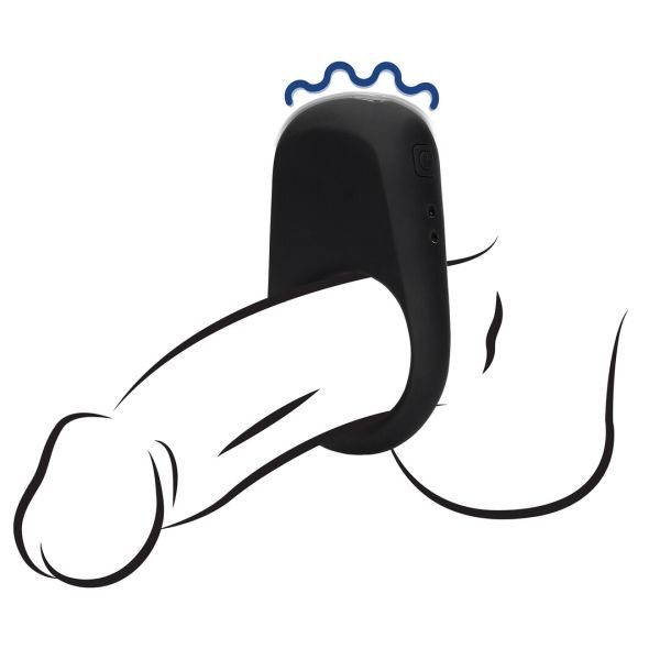 Loveline Glad Vibrerende Cockring, Licorice Zwart