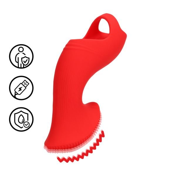 Loveline Getextureerde Vinger Vibrator Rood