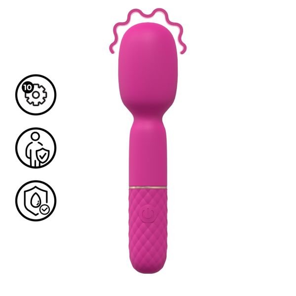 Loveline mini wandvibrator roze met gequilted grip