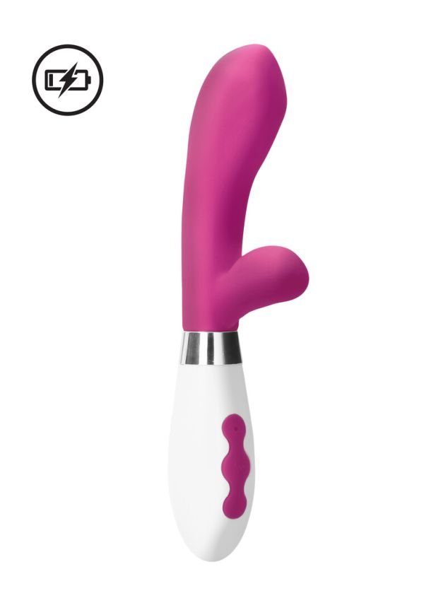 Luna Achilles Oplaadbare Rabbit Vibrator met Gekromd Uiteinde, Roze