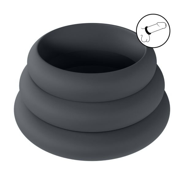 Levelz Wide O Siliconen Cockring Set van Drie