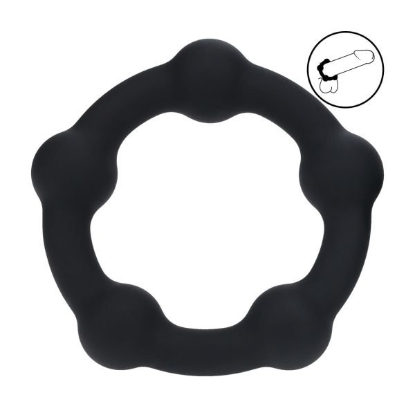 Levelz Beaded Large 45mm Zwart Siliconen Ring