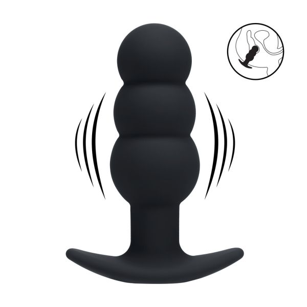 Levelz Tri Bulb Anale Plug, Vibratoire Zwart