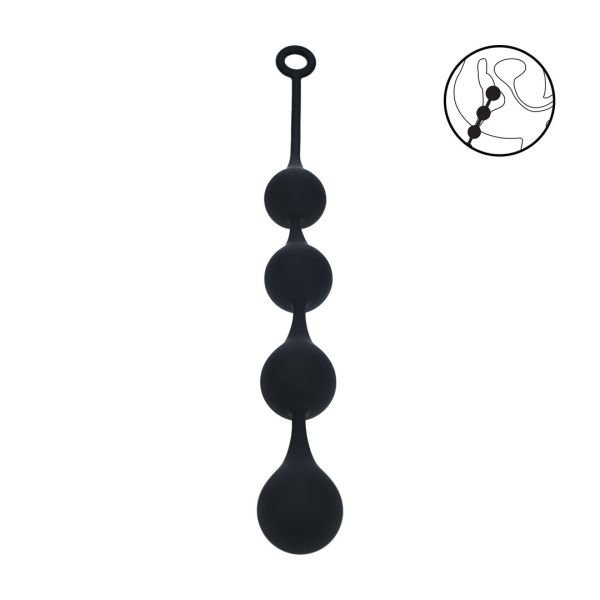 Levelz Black Siliconen Waterdrop Anale Kralen XXL 60mm