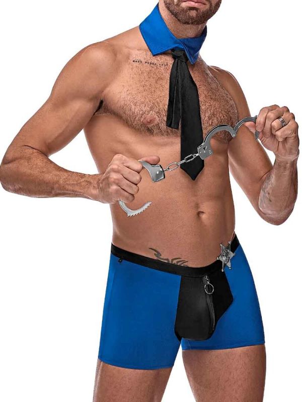 Male Power Officer Outfit met Insigne en Kraag