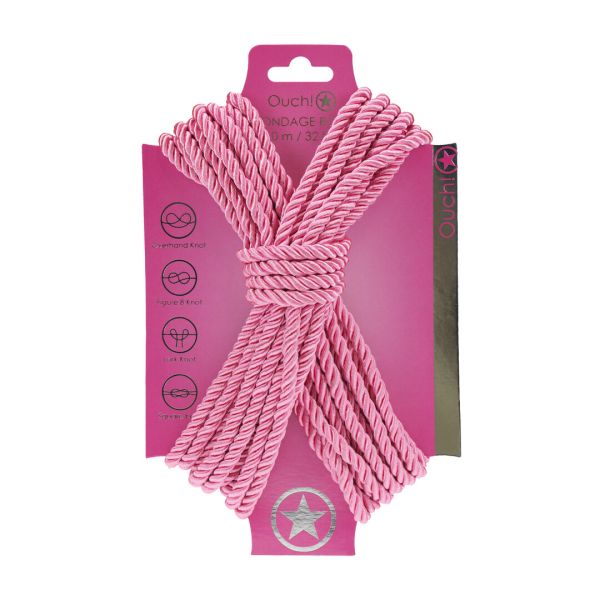 Ouch! roze polyester touw voor bondage, 10 meter