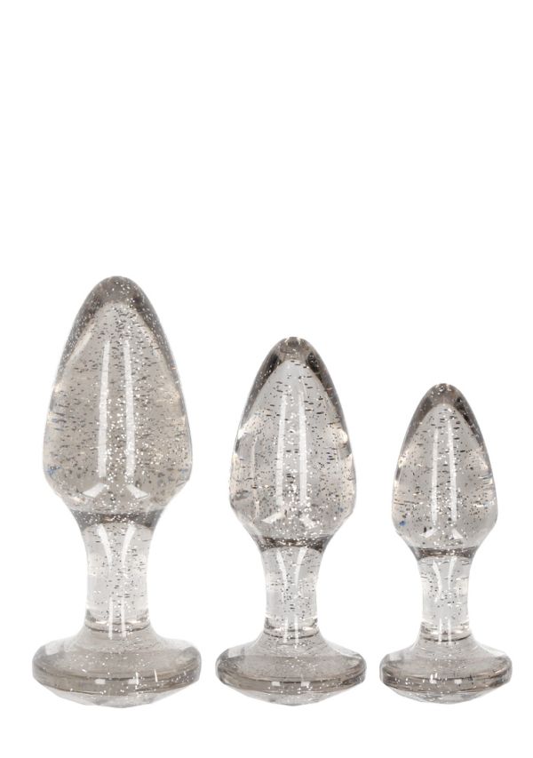 Ouch! Acryl Buttplug Training Set Zilver