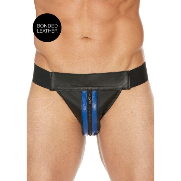 Ouch! leren jockstrap met voorkant rits