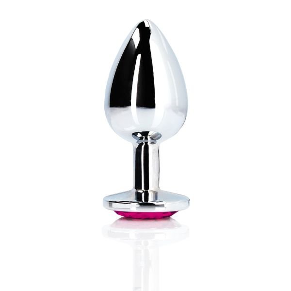 Ouch! Hart Edelsteen Metalen Plug Middelgroot Roze