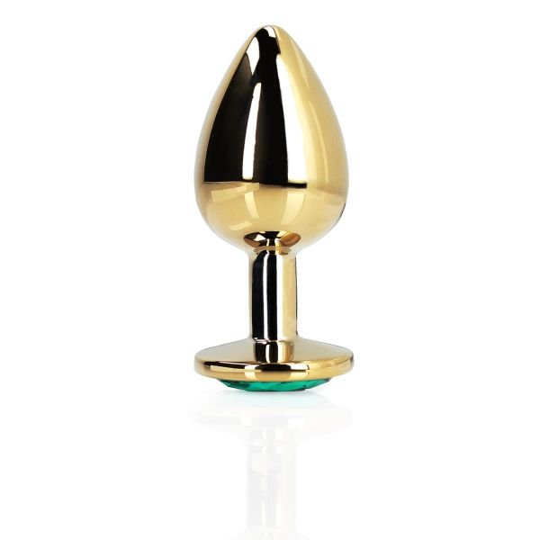 Ouch! Rond Edelsteen Metalen Plug Klein Smaragd