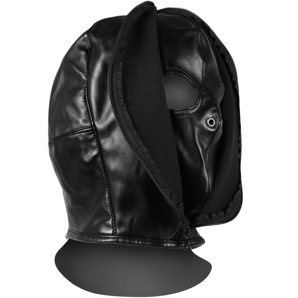 Ouch! Dubbel-hood bondage masker met ritsen