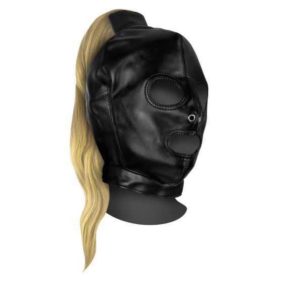Ouch! Masker met blond staartje, Open ogen en mond
