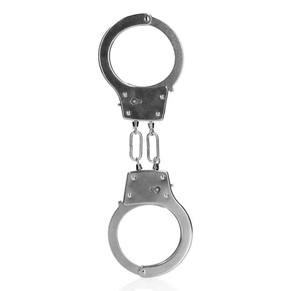 Ouch! metalen handboeien in gepolijst zilver