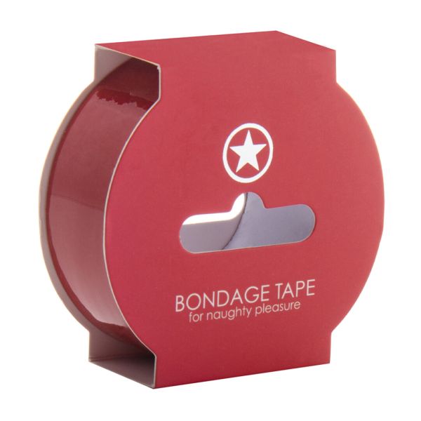 Ouch! niet-kleverig rood bondagetape, 17,5 meter PVC