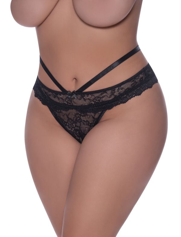 Magic Silk Peek-a-Boo Cheeky Slipje Met Kruislings-Riemband En Strik