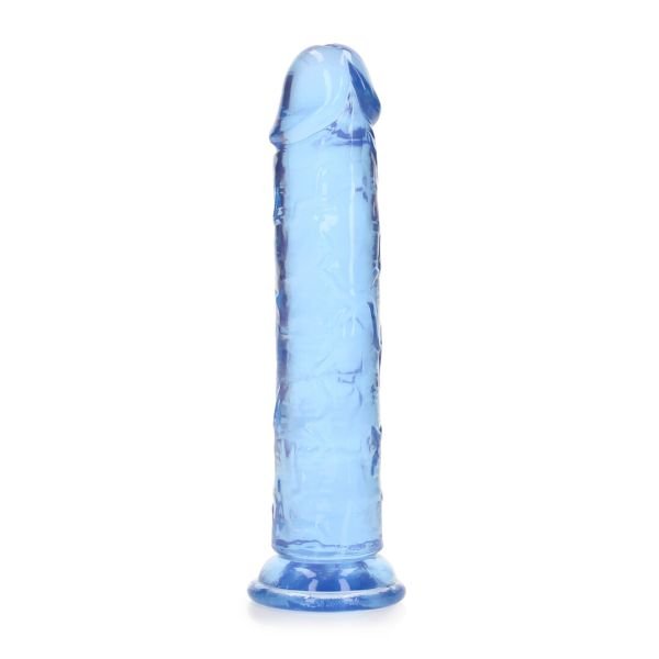 RealRock door Shots Kristalhelder Dildo Blauw 18cm
