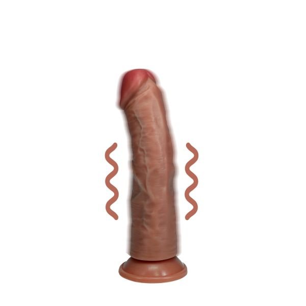 RealRock Curved Vibrator with Textured Veined Shaft 16cm