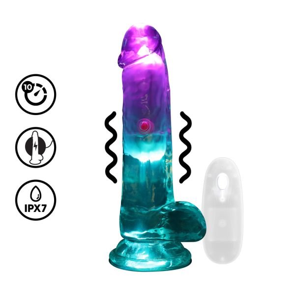 RealRock by Shots LED Vibrating Dildo 15cm