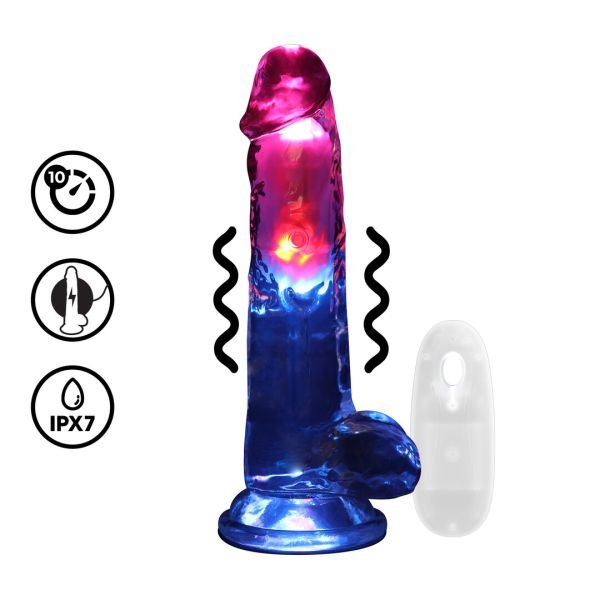 RealRock by Shots LED Vibrating Dildo with Balls