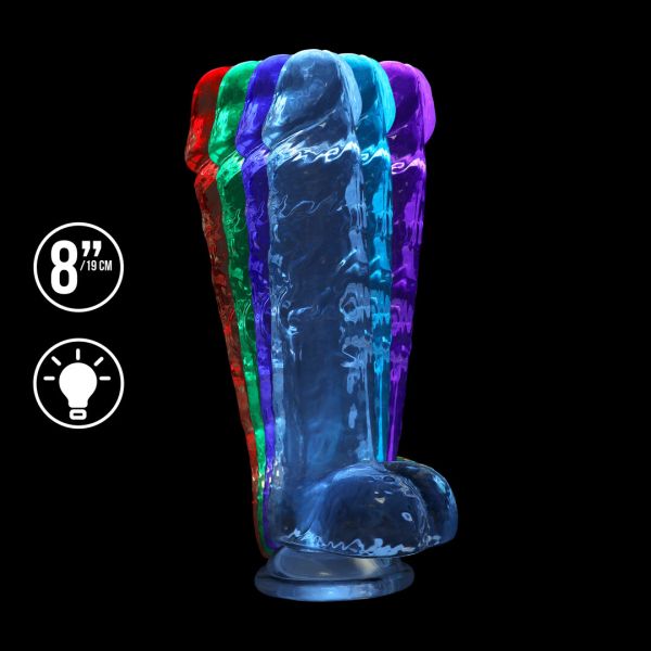 RealRock LED Dildo Transparant 17cm Waterproof