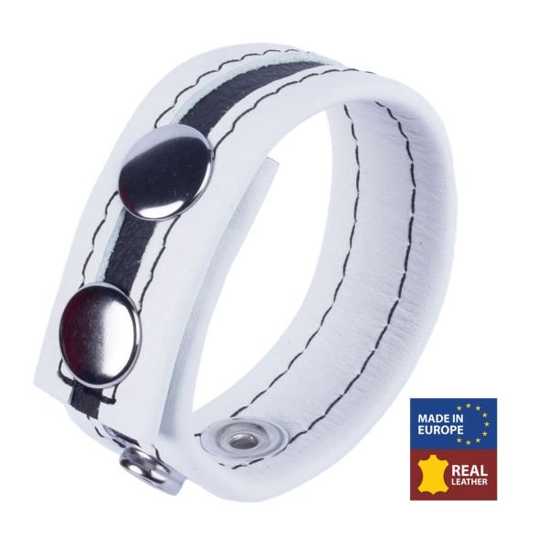 Red Leather Tippy Cock Ring in Wit