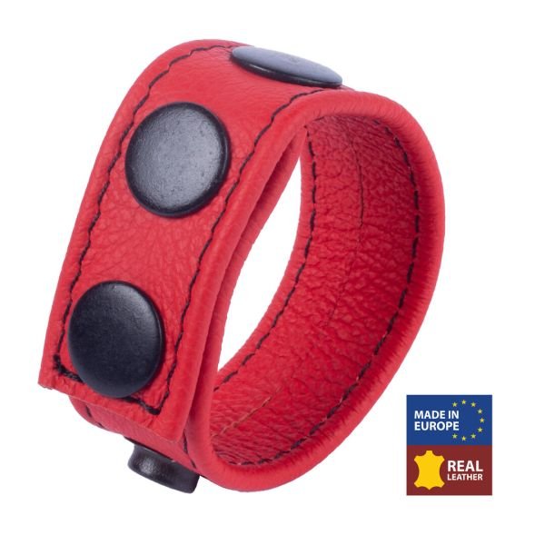 Red Leather Cocky Cockring in Rood