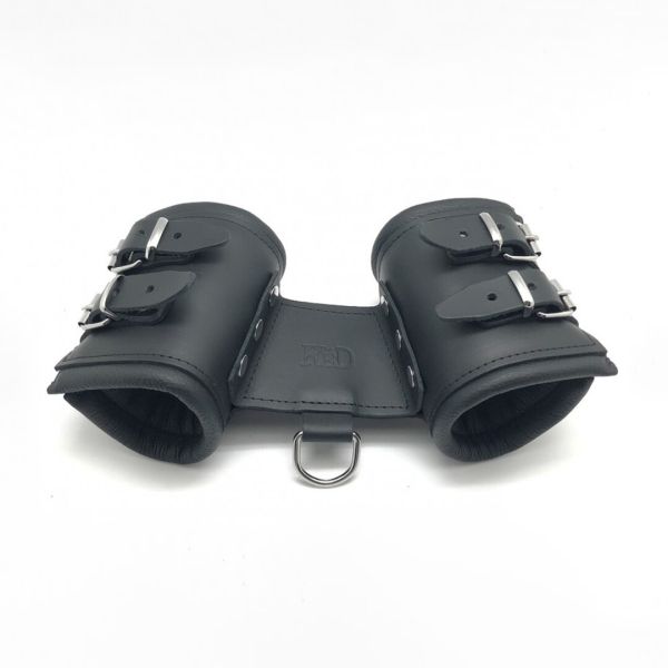 Red Leather dubbele handboeien voor dubbele restraint