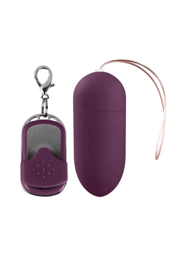 Shots Toys Remote-Controlled Vibrating Egg with 10 Speeds, Large Purple