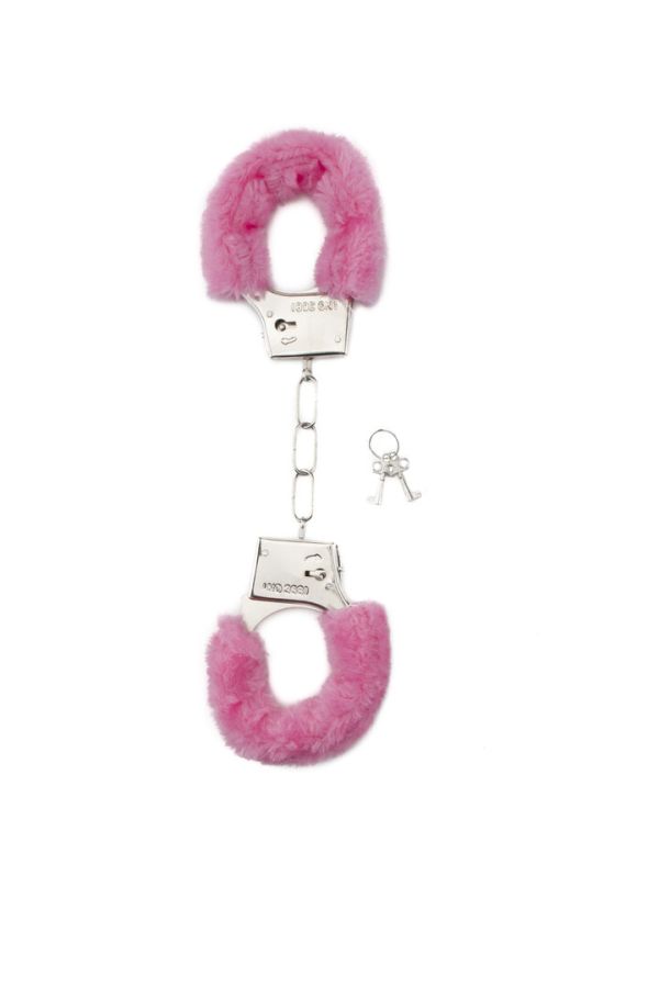 Shots Toys harige handboeien zachte roze restraints