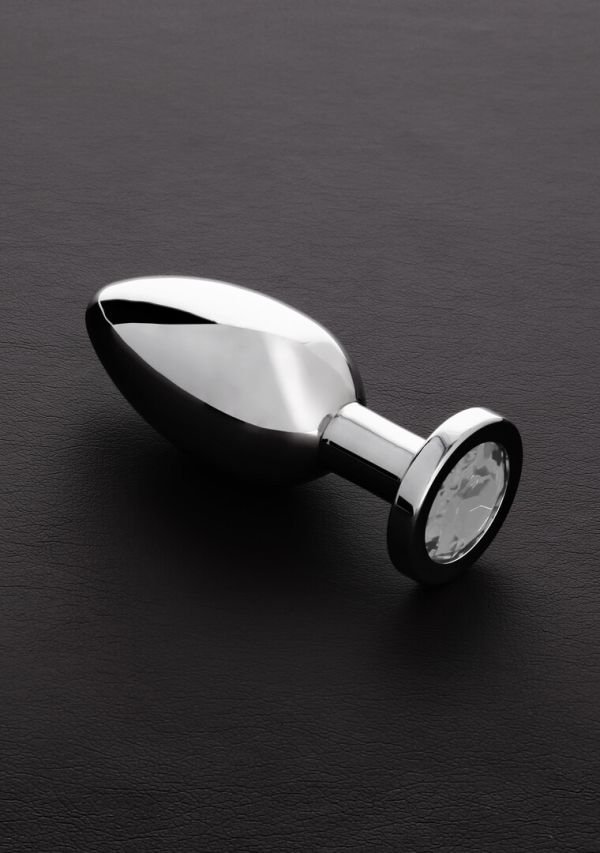 Steel Buttplug met Juwelen Groot Edelsteengetuige