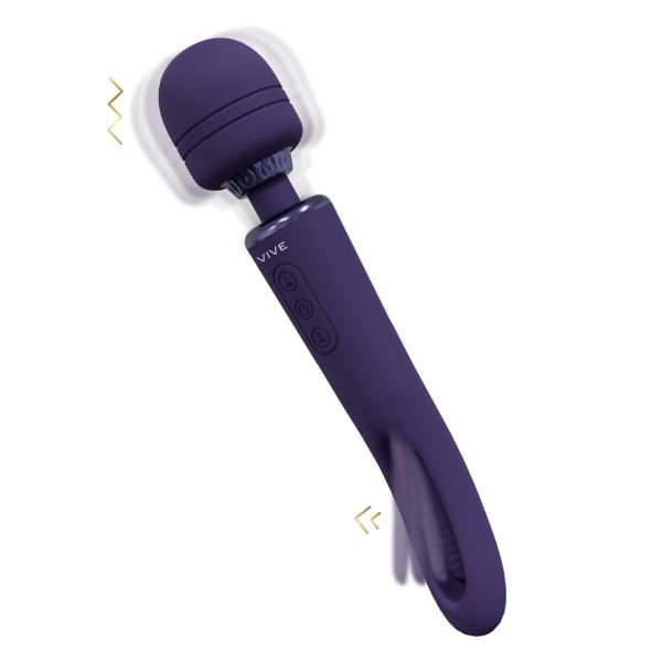 VIVE Kiku Dubbeleinde Flapperende Massagestaf Paars